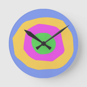 Horloge Ronde Joli Design Moderne Rose Jaune Vert