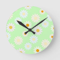 Jolie aquarelle colorée Motif marguerite vert