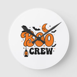 Horloge Ronde Jolie Équipe de Fantômes Rétro pour Halloween Desi