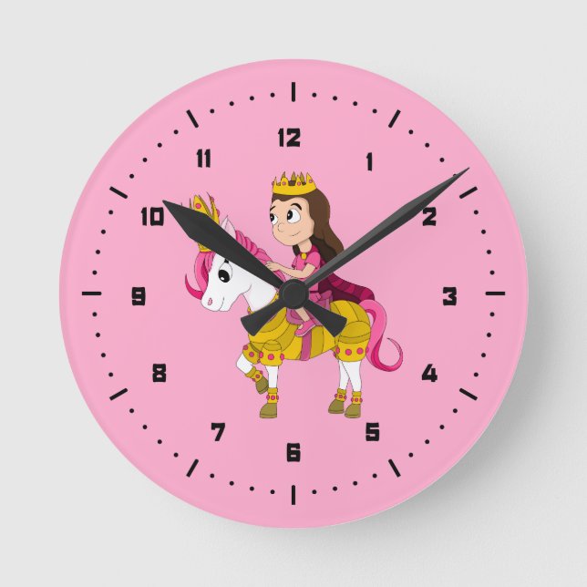 Horloge Ronde Jolie princesse caricaturale (Recto)