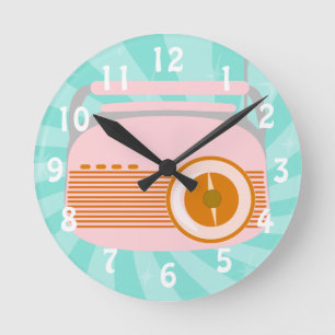 Horloge Ronde Jolie radio rétro