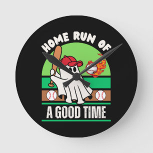 Horloge Ronde Joueur de baseball fantôme Halloween