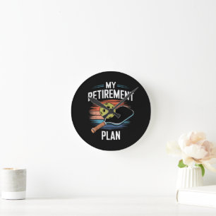 Horloge Ronde Joueur de pickleball Mon Plan de Retraite