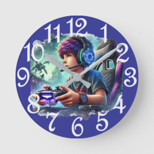 Horloge Ronde Joueur garcon