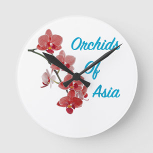 Horloge Ronde Jour de Spa Orchidées d'Asie
