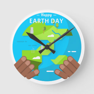 Horloge Ronde jour des terres africain heureux