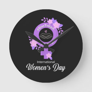 Horloge Ronde Journée internationale des femmes 8 mars