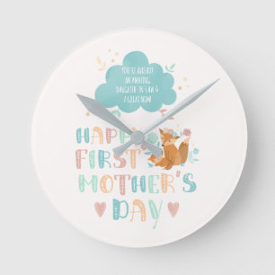 Horloge Ronde Joyeuse 1ère fête des mères de la belle-mère
