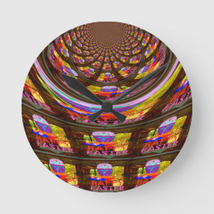 Horloge Ronde Joyeuses Pâques souhaitent à des salutations les