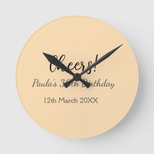 Horloge Ronde Joyeux 30e anniversaire ajouter nom date simple mi