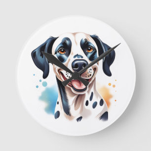 Horloge Ronde Joyeux animal de compagnie de chien dalmate
