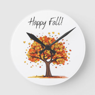 Horloge Ronde Joyeux Automne!