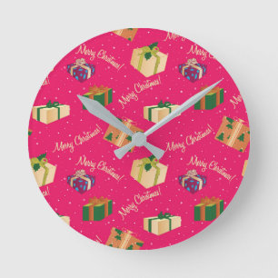 Horloge Ronde Joyeux Cadeaux de Noël