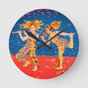 Horloge Ronde Joyeux jesters