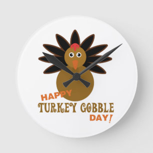 Horloge Ronde Joyeux Jour de la grogne turque Thanksgiving