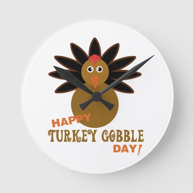 Horloge Ronde Joyeux Jour de la grogne turque Thanksgiving (Recto)