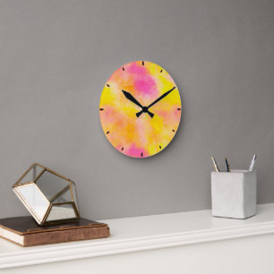 Horloge Ronde Joyeux Lumineux Gradient couleur Abstrait Personna