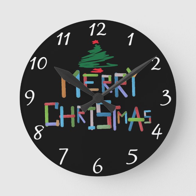 Horloge Ronde Joyeux Noël (Recto)