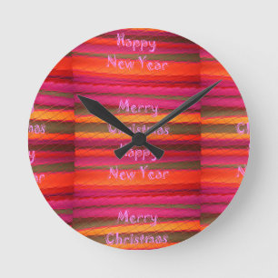 Horloge Ronde Joyeux Noël Joyeux Conception de couleurs en toile