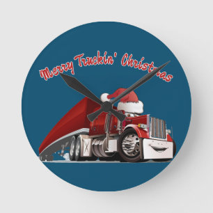 Horloge Ronde Joyeux Noël Truckin