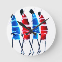 Joyeux peuple Massaï Guerriers Marcher Art Imprime