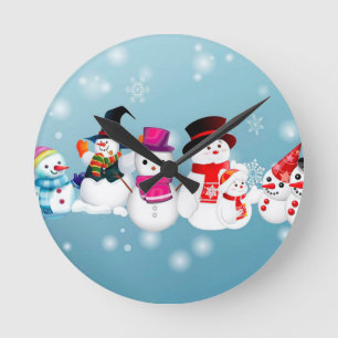 Horloge Ronde Joyeux Snowmen