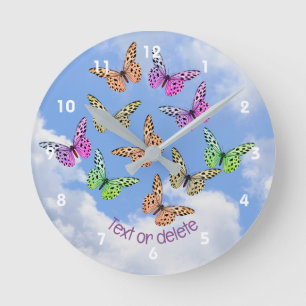 Horloge Ronde Juste des papillons Personnalisé