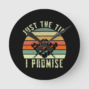 Horloge Ronde Juste la pointe, je promets Billard