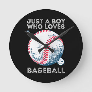 Horloge Ronde Juste un garçon qui aime le baseball