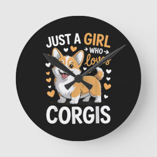 Horloge Ronde Juste Une Fille Qui Aime Les Corgis