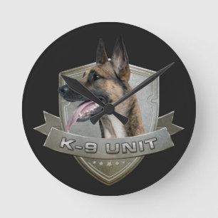 Horloge Ronde K9 unité - Malinois - berger belge