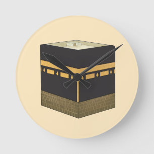 Horloge Ronde Kaaba - Anglais - Chaîne d'eau - Kaabah Hand Draw