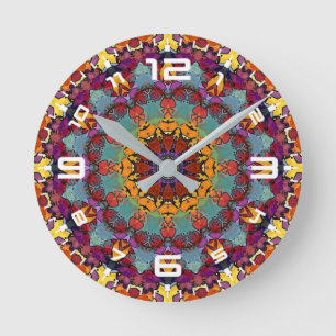 Horloge Ronde Kaleidoscope fractal de modèle de mandala-64351