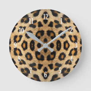 Horloge Ronde Kaleidoscope Leopard Fur Motif