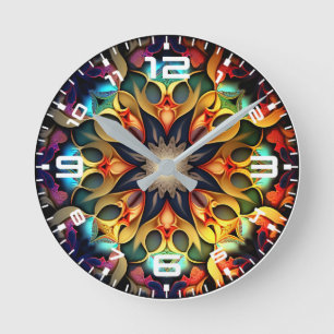 Horloge Ronde Kaleidoscope Mandala Flower Design-23091