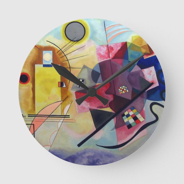 Horloge Ronde Kandinsky 1925/jaune/rouge/bleu/pixdezines (Recto)