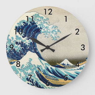 Horloge Ronde Katsushika Hokusai - La Grande Vague de Kanagawa