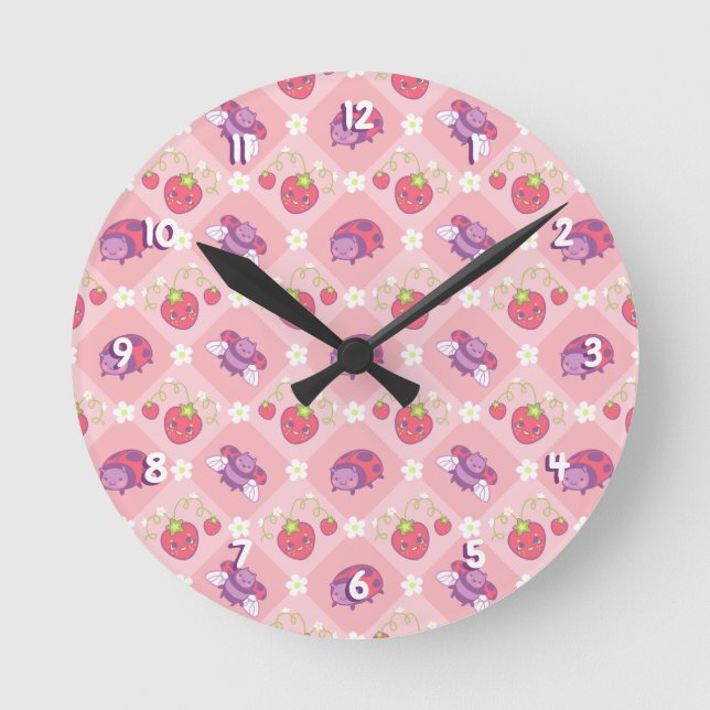 Horloge Ronde Kawaii Ladybug (Recto)