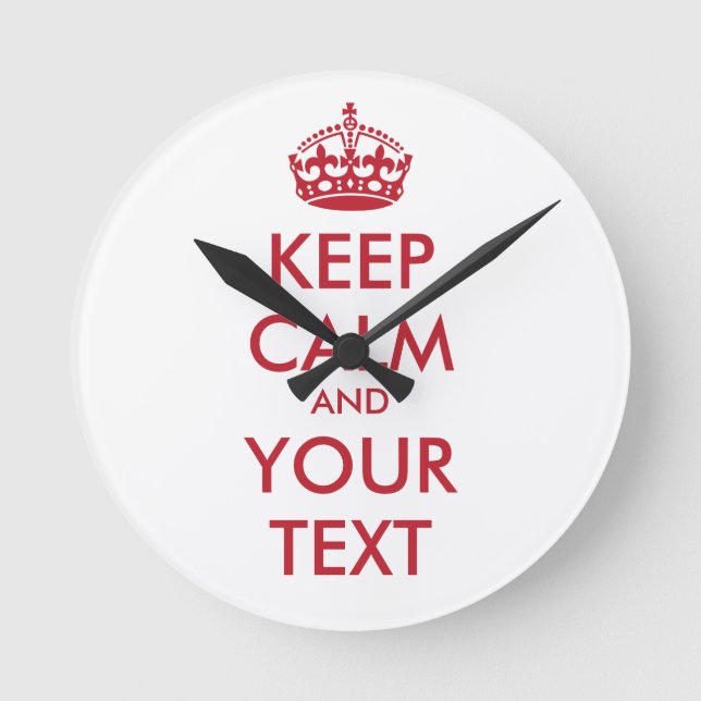 Horloge Ronde KEEP CALM and YOUR TEXT (Recto)