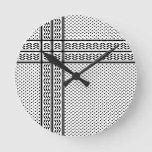 Horloge Ronde Keffiyeh symbole de la résistance palestinienne mo