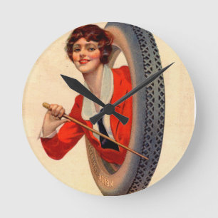 Horloge Ronde Kelly-Springfields 1928 Mascotte de pneus Lotta Mi