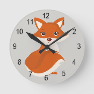 Horloge Ronde Kid's Clock Cute Woodland