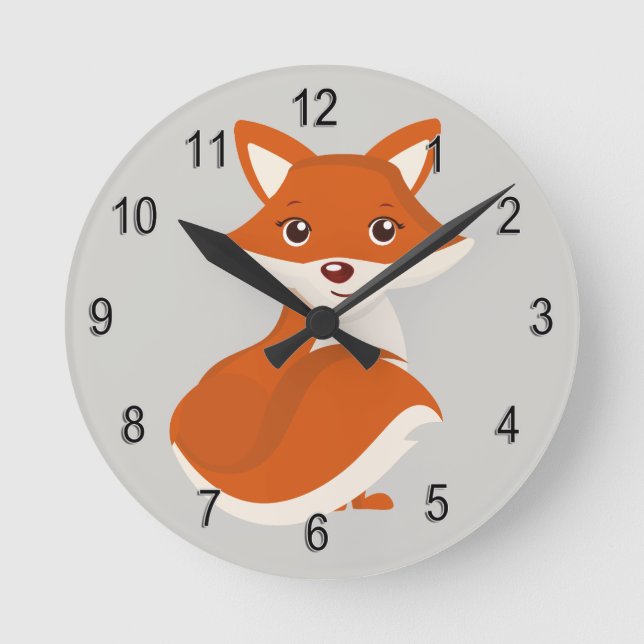 Horloge Ronde Kid's Clock Cute Woodland (Recto)