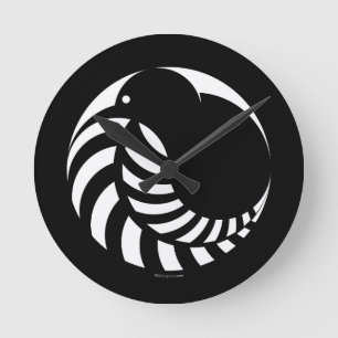 Horloge Ronde Kiwi de NZ/emblème fougère argentée