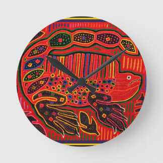 Horloge Ronde Kuna Iguana Mola