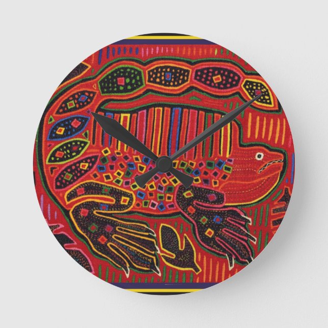 Horloge Ronde Kuna Iguana Mola (Recto)