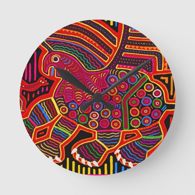 Horloge Ronde Kuna Indian Friendly Dragon (Recto)