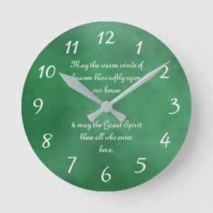Horloge Ronde La bénédiction des Amérindiens pour la maison