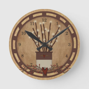Horloge Ronde La branche allume l'horloge murale