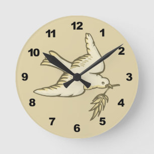 Horloge Ronde La colombe de la paix